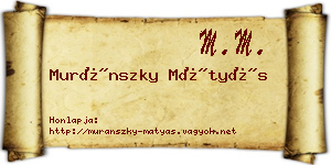 Muránszky Mátyás névjegykártya